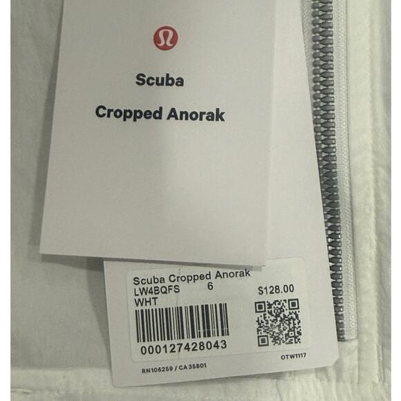 NWT Lululemon Scuba Cropped Anorak Jacket Size 6 White Water Resistant - Picture 5 of 14